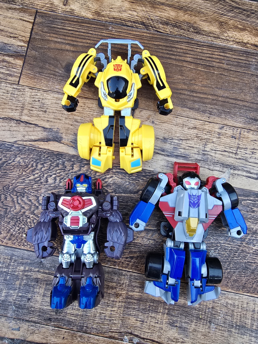 Yellow, Blue & Gray Transforming Kids Action Figures Pack of 3